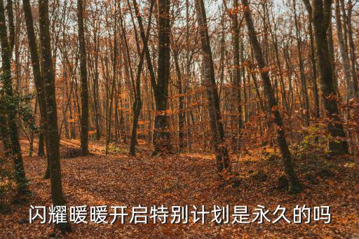 闪耀暖暖开启特别计划是永久的吗