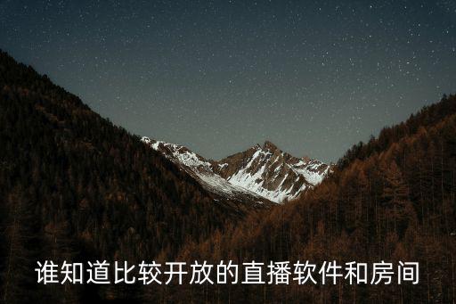 谁知道比较开放的直播软件和房间