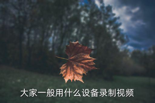 大家一般用什么设备录制视频