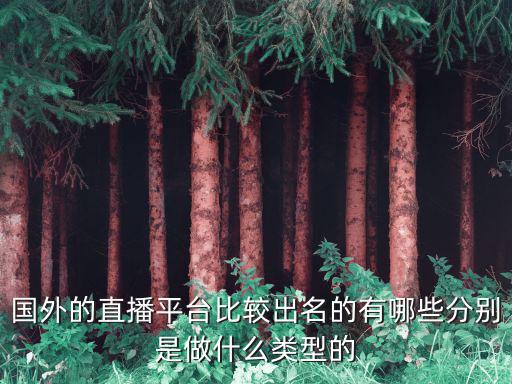 国外的直播平台比较出名的有哪些分别是做什么类型的