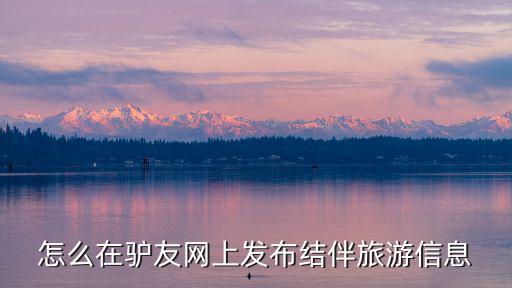 怎么在驴友网上发布结伴旅游信息