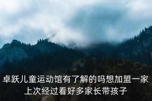 卓跃儿童运动馆有了解的吗想加盟一家上次经过看好多家长带孩子