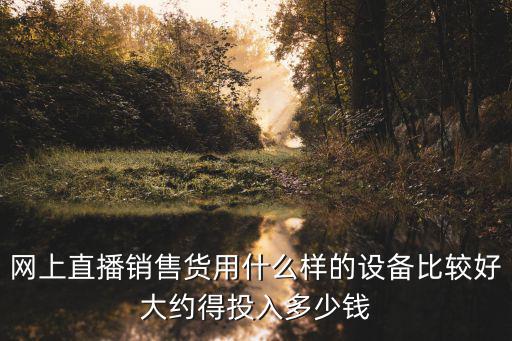 直播的一套设备多少钱，网上直播销售货用什么样的设备比较好大约得投入多少钱