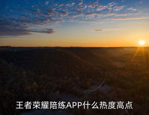 王者荣耀陪练APP什么热度高点
