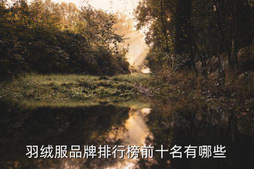 羽绒服品牌排行榜前十名有哪些