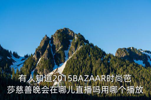 有人知道2015BAZAAR时尚芭莎慈善晚会在哪儿直播吗用哪个播放