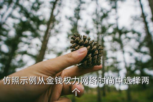 时尚就像什么句子造句，仿照示例从金钱权力网络时尚中选择两个