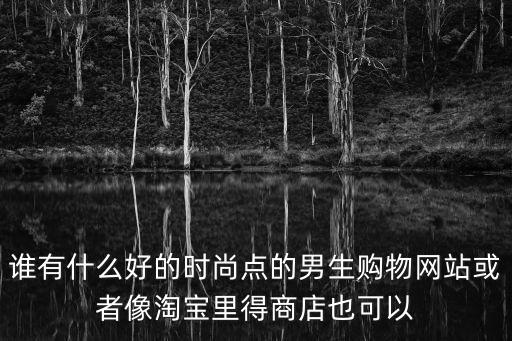 哪个网站可以学时尚潮男，谁有什么好的时尚点的男生购物网站或者像淘宝里得商店也可以