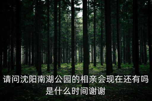 请问沈阳南湖公园的相亲会现在还有吗是什么时间谢谢