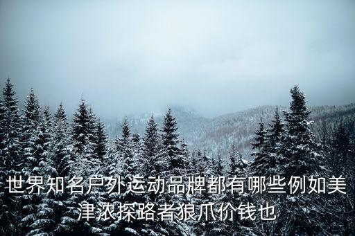 世界知名户外运动品牌都有哪些例如美津浓探路者狼爪价钱也