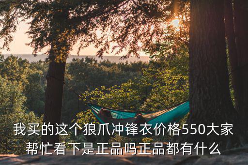 我买的这个狼爪冲锋衣价格550大家帮忙看下是正品吗正品都有什么