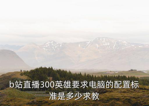 b站直播300英雄要求电脑的配置标准是多少求教