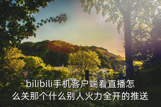 bilibili手机客户端看直播怎么关那个什么别人火力全开的推送
