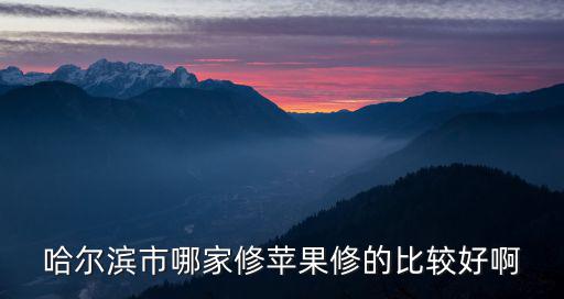 哈尔滨市哪家修苹果修的比较好啊