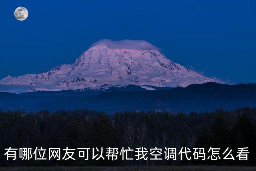 有哪位网友可以帮忙我空调代码怎么看