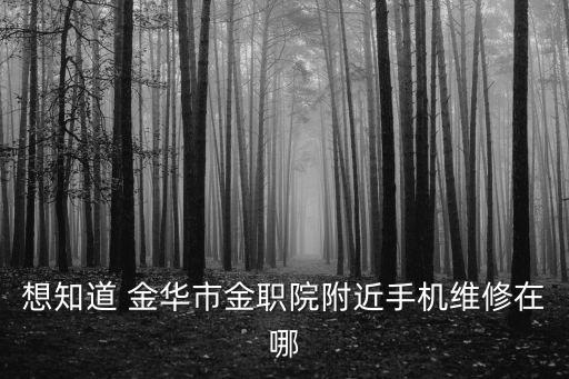 想知道 金华市金职院附近手机维修在哪
