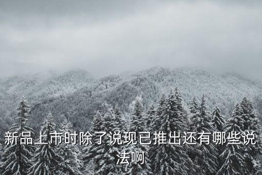 新品上市时除了说现已推出还有哪些说法啊