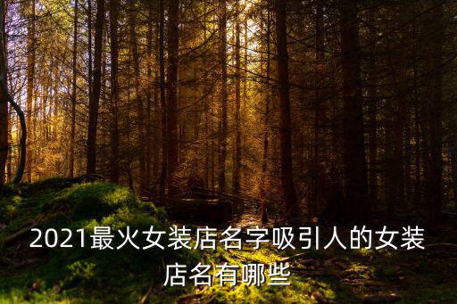 2021最火女装店名字吸引人的女装店名有哪些