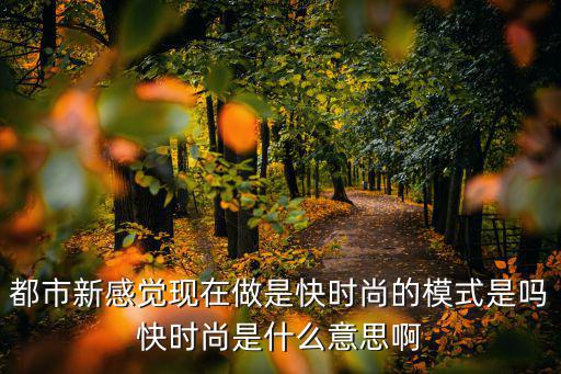 都市新感觉现在做是快时尚的模式是吗快时尚是什么意思啊
