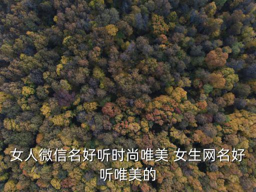 女人微信名好听时尚唯美 女生网名好听唯美的