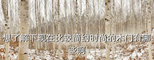 想了解下现在比较简约时尚的木门有哪些啊