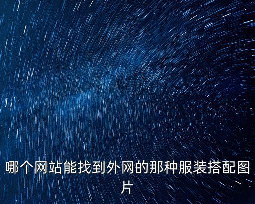 哪个网站能找到外网的那种服装搭配图片