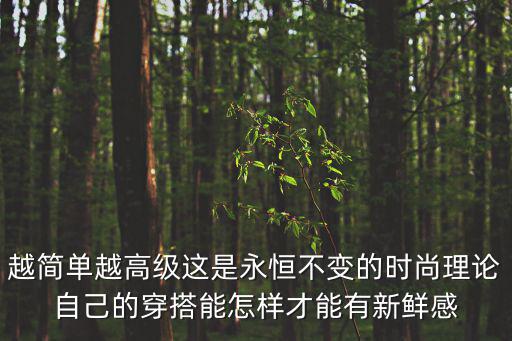 越简单越高级这是永恒不变的时尚理论自己的穿搭能怎样才能有新鲜感