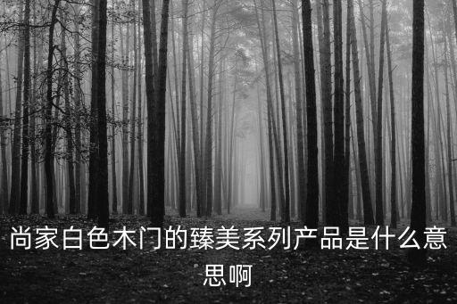 时尚木门是什么意思，尚家白色木门的臻美系列产品是什么意思啊
