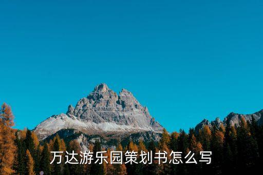 万达游乐园策划书怎么写