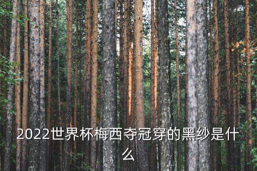 2022世界杯梅西夺冠穿的黑纱是什么