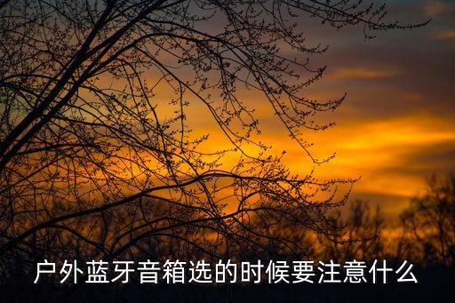 户外蓝牙音箱选的时候要注意什么