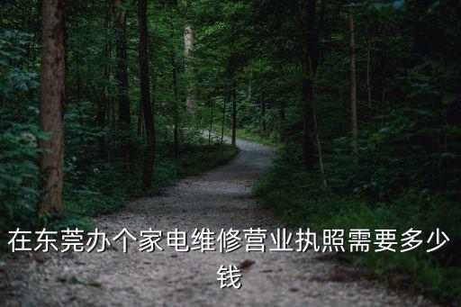 在东莞办个家电维修营业执照需要多少钱