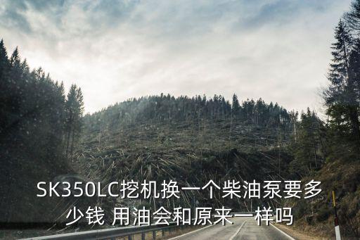 SK350LC挖机换一个柴油泵要多少钱 用油会和原来一样吗