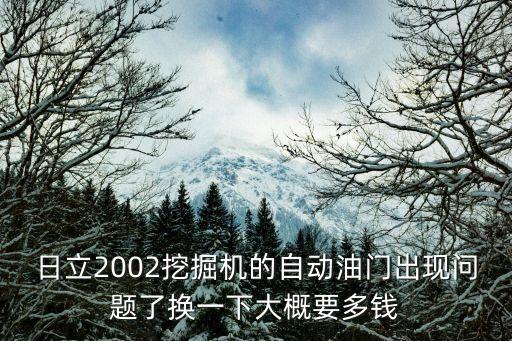 日立2002挖掘机的自动油门出现问题了换一下大概要多钱