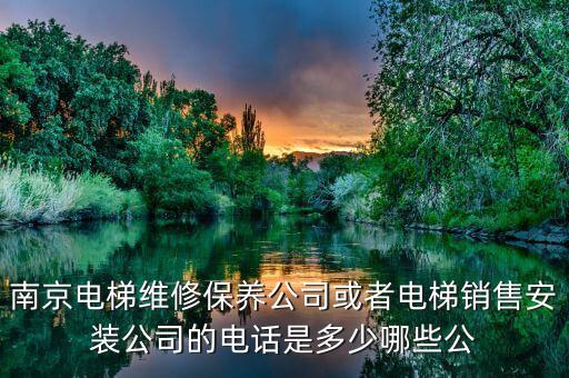 南京电梯维修保养公司或者电梯销售安装公司的电话是多少哪些公