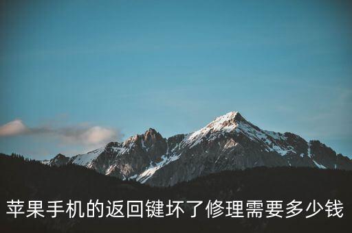 苹果手机的返回键坏了修理需要多少钱
