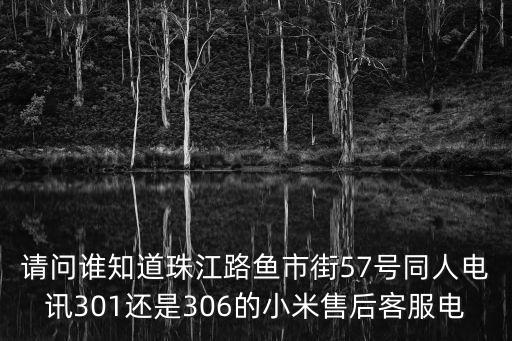 请问谁知道珠江路鱼市街57号同人电讯301还是306的小米售后客服电