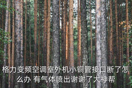 格力变频空调室外机小铜管接口断了怎么办 有气体喷出谢谢了大神帮
