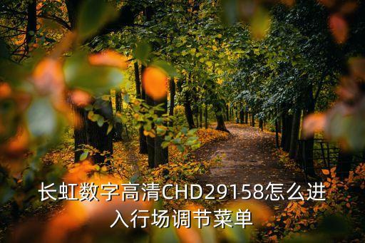 长虹数字高清CHD29158怎么进入行场调节菜单