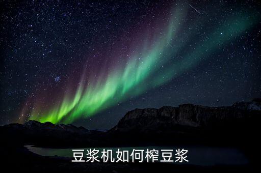 豆浆机如何榨豆浆
