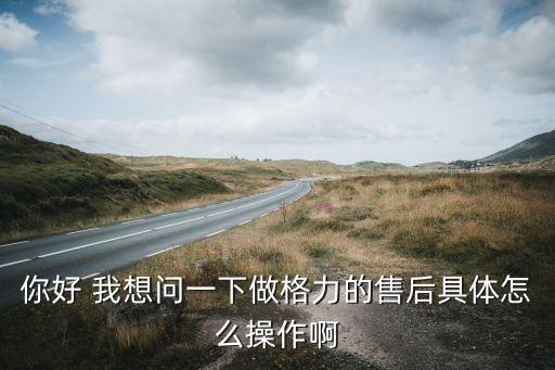 你好 我想问一下做格力的售后具体怎么操作啊