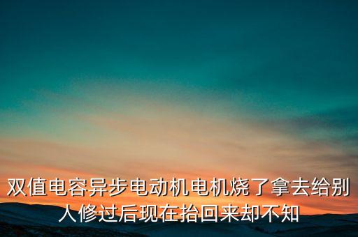 双值电容异步电动机电机烧了拿去给别人修过后现在抬回来却不知