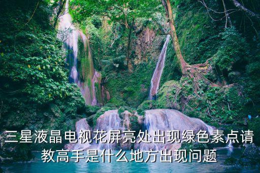 三星液晶电视花屏亮处出现绿色素点请教高手是什么地方出现问题