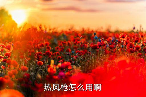 热风枪怎么用啊