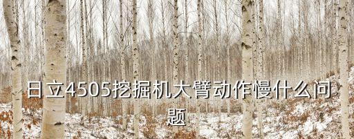 挖机大臂慢怎么解决，日立4505挖掘机大臂动作慢什么问题