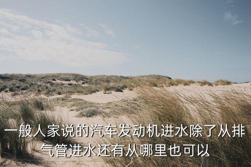 一般人家说的汽车发动机进水除了从排气管进水还有从哪里也可以
